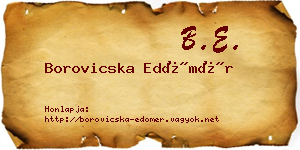 Borovicska Edömér névjegykártya